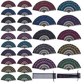 30 шт. 10 цветные пластиковые и полиэстеровые веера для демонстрации украшений, с 30шт. органзовые упаковочные мешочки с завязками