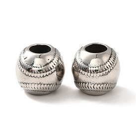 316 Surgical Stainless Steel European Beads, Large Hole Beads, Rondelle