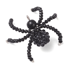 Ссылки на компоненты люстры с бусинами из стекла и смолы, украшенной стразами, на Хэллоуин, паутинные звенья с обмоткой из медной проволоки, платина