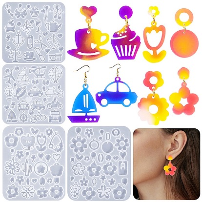 Кулон силиконовые формы, формы для сережек, формы для литья гипсовой смолы, разнообразные