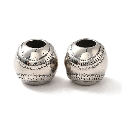316 Surgical Stainless Steel European Beads, Large Hole Beads, Rondelle