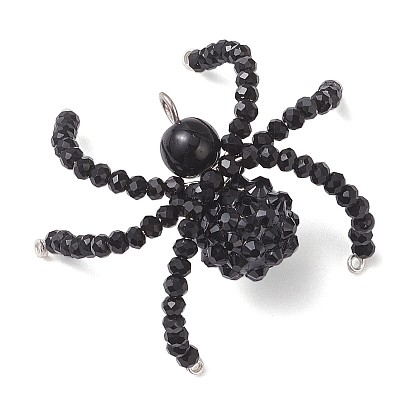 Ссылки на компоненты люстры с бусинами из стекла и смолы, украшенной стразами, на Хэллоуин, паутинные звенья с обмоткой из медной проволоки, платина