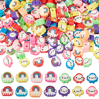 200 pcs 2 styles perles d'argile polymère faites à la main