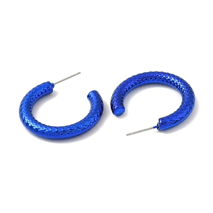 Textured Ring Acrylic Stud Earrings, Half Hoop Earrings with 316 Surgical Stainless Steel Pins