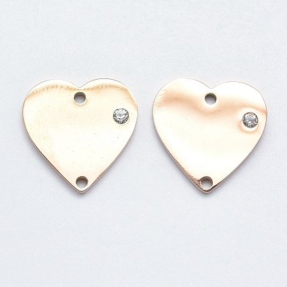 316 звенья / соединители из хирургической нержавеющей стали с микропаве из кубического циркония, сердце, прозрачные