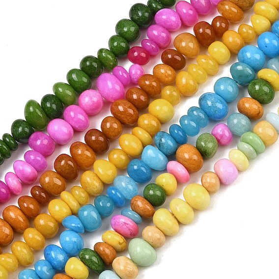 Dyed Natural White Jade Beads Strands, Nuggets, Tumbled Stone