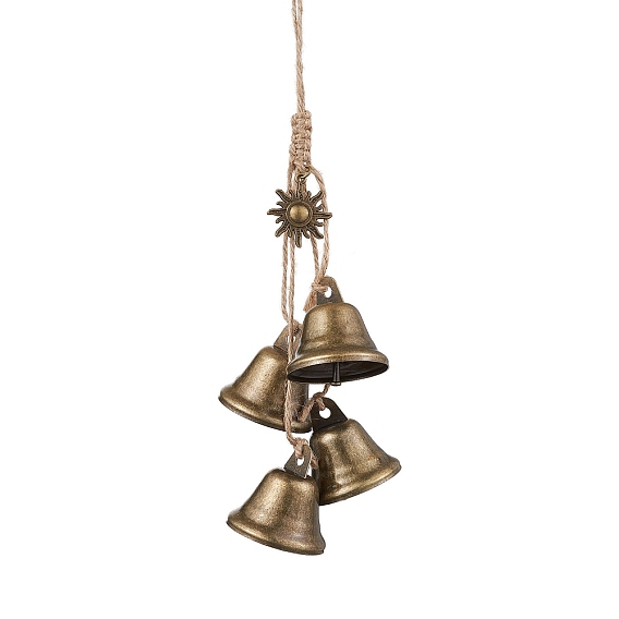 Железный колокольчик, сплав солнца и джутовый шнур для украшения двери дома