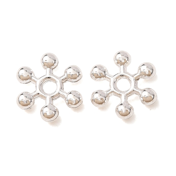 Snowflake Alloy Spacer Beads, Tibetan Style, Cadmium Free & Lead Free, 7x2mm, Hole: 1mm