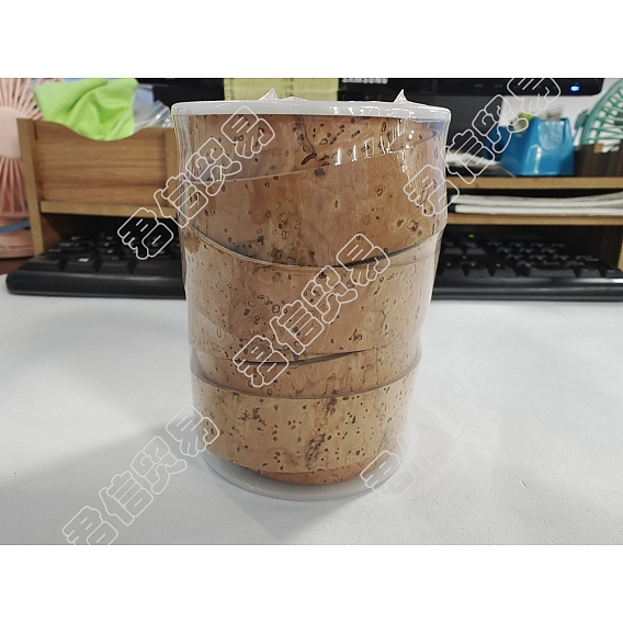 5 Yards Cork Wood Tape, Wood Grain Ribbon Cork Rope for Clothing Accessories, Flat