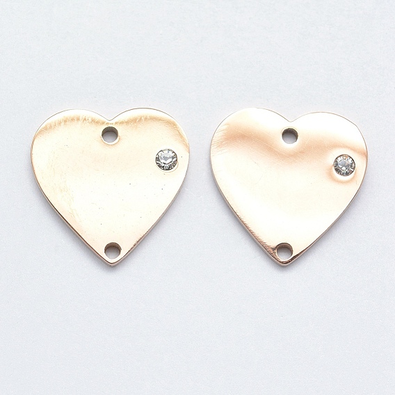 316 звенья / соединители из хирургической нержавеющей стали с микропаве из кубического циркония, сердце, прозрачные