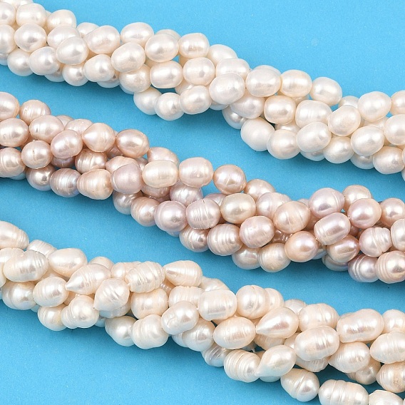 Нити из натурального культивированного пресноводного жемчуга, рис