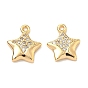 Подвески в виде звезд из латуни с микропаве из кубического циркония, без никеля , реальный 18 k позолоченный