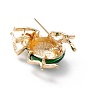 Beetle Enamel Pin, Exquisite Insect Alloy Rhinestone Brooch for Women Girl, Golden