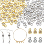 80Pcs 2 Colors Brass Micro Pave Cubic Zirconia Charms, Flat Round