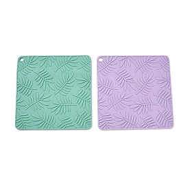 Силиконовые термоизоляционные подставки под стаканы, ресторан западной столовой, квадрат с узором в виде листьев