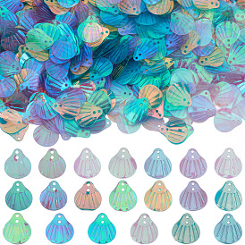 50g 5 цветные подвески из смолы/ПВХ, радужный, формы раковины