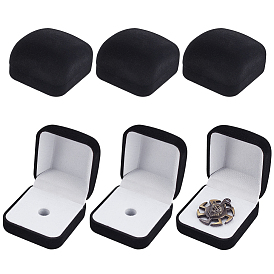 Пластиковый чехол с бархатными упаковочными коробками для брошей, квадратный