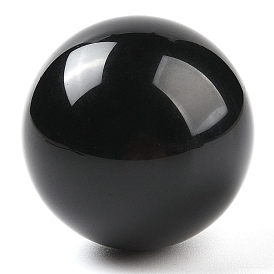 Natural Obsidian Sphere Beads, No Hole/Undrilled, Round Ball Beads