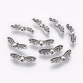 Tibetan Style Alloy Beads, Lead Free & Cadmium Free, Butterfly, 22x7mm, Hole: 1mm
