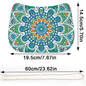 Mandala DIY Diamond Painting Kit, Including Resin Rhinestones Bag,Cotton, Chain, Diamond Sticky Pen, Tray Plate and Glue Clay