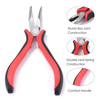 Carbon Steel Jewelry Pliers, Bent Nose Pliers, Polishing, 130mm