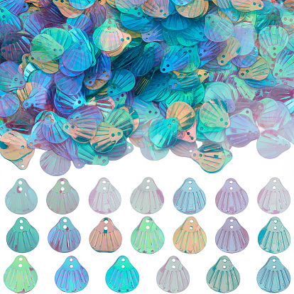 50g 5 цветные подвески из смолы/ПВХ, радужный, формы раковины