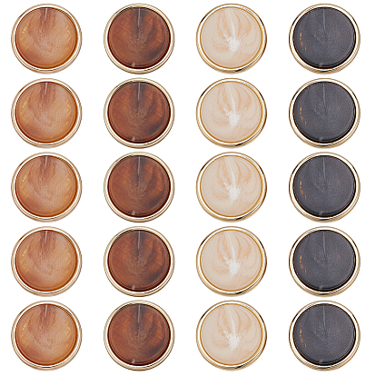 20 шт. 4 цвета 1 кнопки из цинкового сплава с отверстием, плоско-круглые