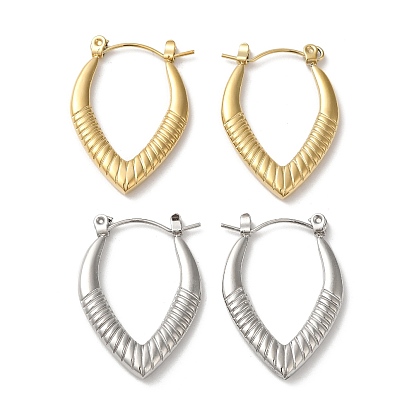 304 Stainless Steel Hoop Earrings for Women, Teardrop