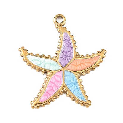 304 нержавеющей стальной эмали подвески, прелести морская звезда, вакуумное покрытие pvd