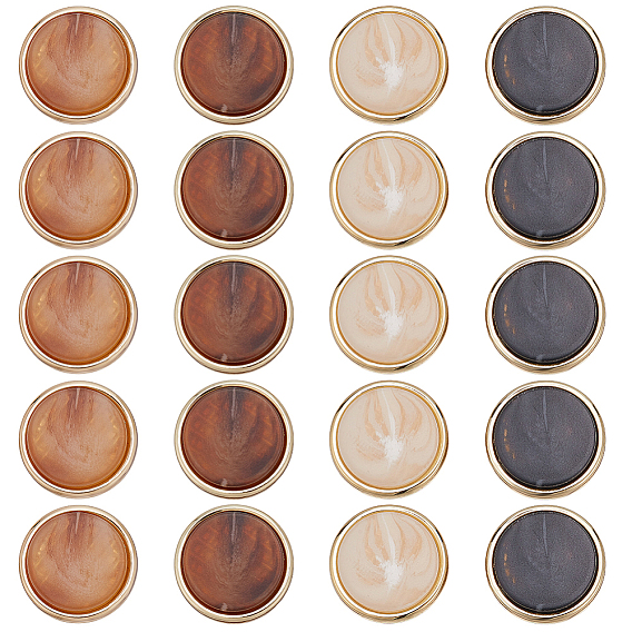 20 шт. 4 цвета 1 кнопки из цинкового сплава с отверстием, плоско-круглые