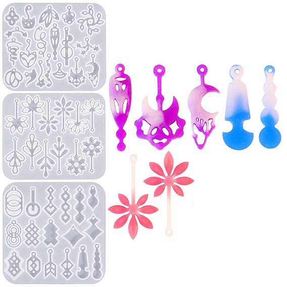 Кулон силиконовые формы, формы для сережек, формы для литья гипсовой смолы, разнообразные