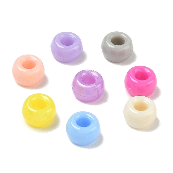 Pearlized Plastic Beads, Barrel