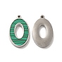 Synthetic Malachite Pendants, Number 0 Charms, with 304 Stainless Steel Findings