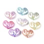 Непрозрачные акриловые бусины с УФ-покрытием, радужный, сердце, 