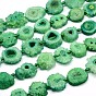 Dyed Natural Druzy Geode Agate Nugget Bead Strands, 20~26x19~25x7~8mm, Hole: 1mm, about 19~20pcs/strand, 17.3 inch