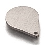 Ion Plating(IP) 304 Stainless Steel Pendants, Stamping Blank Tag, Laser Cut, Double Side Drawbench Effect, Teardrop