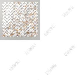 2pcs feuilles de cabochons coquillages, pièces de mosaïque en écailles de poisson, carreaux de mosaïque pour l'artisanat bricolage