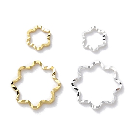 Brass Linking Rings, Cadmium Free & Lead Free, Textured Flower