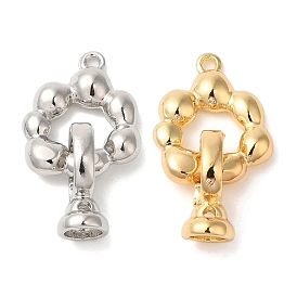 Brass Fold Over Clasps, Long-lasting Plated, Flower