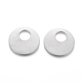 201 Stainless Steel Charms, Flat Round