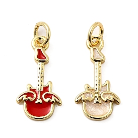 Латунь эмаль подвески, долговечный, без свинца и без кадмия, с целью перехода в кольце, гитарный шарм, стойки покрытие, реальный 18 k позолоченный