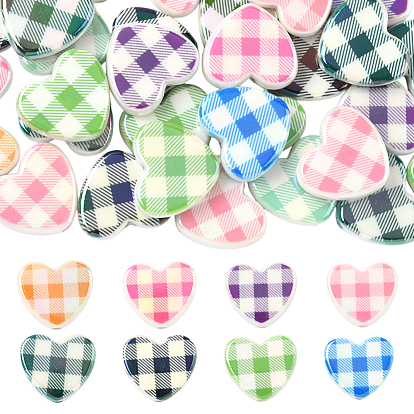 30 непрозрачные акриловые бусины, сердце с сеткой