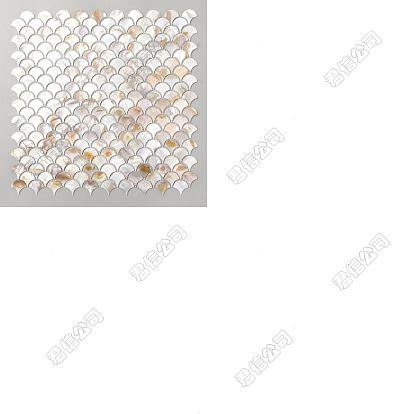 2pcs feuilles de cabochons coquillages, pièces de mosaïque en écailles de poisson, carreaux de mosaïque pour l'artisanat bricolage