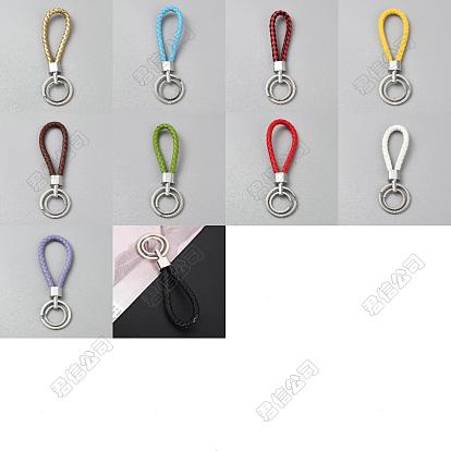 10 piezas 10 llavero de cuero pu de colores, con fornituras de aleación