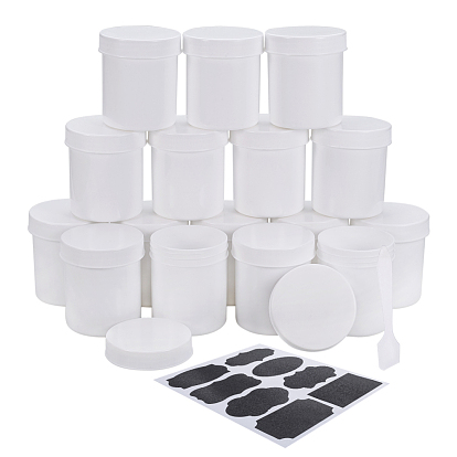 BENECREAT Plastic Bead Containers Making, with Face Mask Cream Spoon Plastic Stick, Chalkboard Sticker Labels