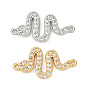 Шармы-соединители из латуни с микропаве из прозрачного кубического циркония, змея, без кадмия и без свинца, долговечный, стойки покрытие