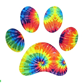 Rainbow Color Plastic Paw Print Waterproof Car Stickers, Self-Adhesive Decals, for Vehicle Decoration