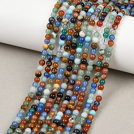 Натуральные и синтетические, смешанные драгоценный камень бисер пряди, круглые, смешанные окрашенные и неокрашенные