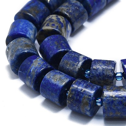 Natural Lapis Lazuli Beads Strands, with Seed Beads, Column