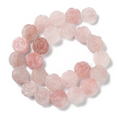 Natural Rose Quartz Beads Strands, Carved Rose